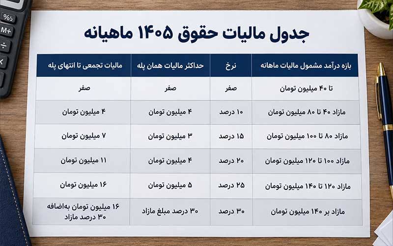 مالیات حقوق چیست؟ 3 مالیات حقوق ماهانه 1405
