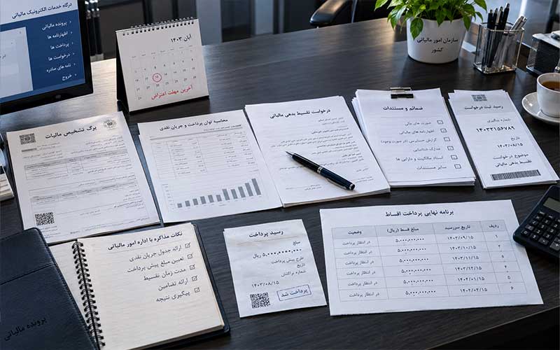 مراحل تقسیط بدهی مالیاتی