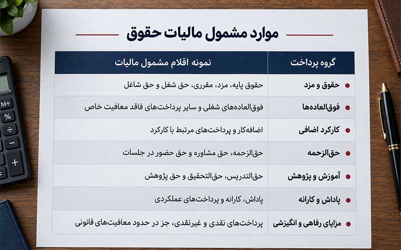 مالیات حقوق چیست؟ 5 مشمولین مالیات حقوق