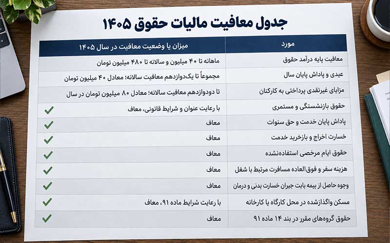 مالیات حقوق چیست؟ 4 معافیت مالیات حقوق 1405